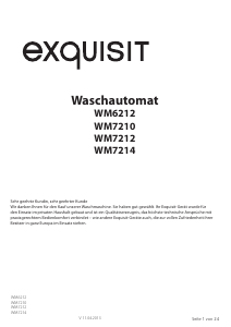 Bedienungsanleitung Exquisit WM 6212 Waschmaschine
