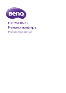 Mode d’emploi BenQ MX520 Projecteur