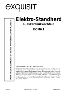 Bedienungsanleitung Exquisit ECM 6 I Herd