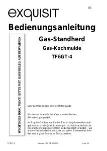 Bedienungsanleitung Exquisit TF 6GT-4 Herd