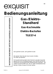 Bedienungsanleitung Exquisit TGE 57-4 Herd