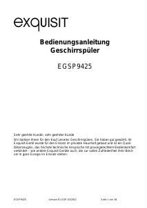 Bedienungsanleitung Exquisit EGSP9425 Geschirrspüler