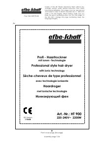 Handleiding Efbe-Schott HT 900 Haardroger