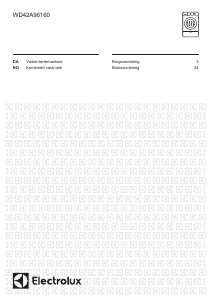 Bruksanvisning Electrolux WD42A96160 Kombimaskin vask-tørk