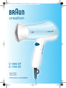 Kullanım kılavuzu Braun C 1700 DF Creation Saç kurutma makinesi