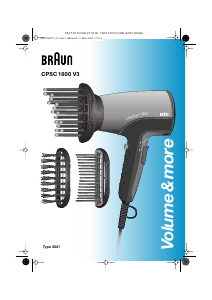 Manual Braun CPSC 1800 V3 Creation Secador de cabelo