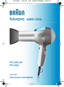 Manual Braun FPI 2000 DF FuturPro Secador de cabelo