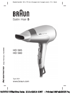 Priročnik Braun HD 580 Satin Hair 5 Sušilnik za lase