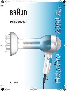 Manual Braun Pro 2000 DF FuturPro Secador de cabelo
