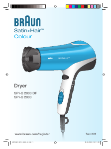 Manual Braun SPI-C 2000 DF Secador de cabelo