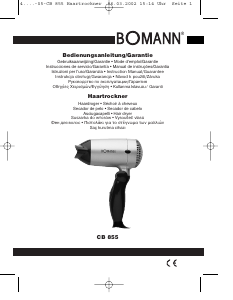 Manuál Bomann CB 855 Vlasový vysoušeč