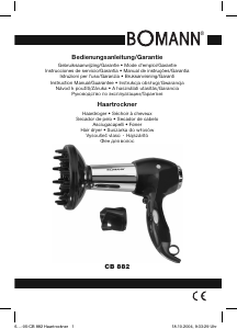 Manual Bomann CB 882 Hair Dryer