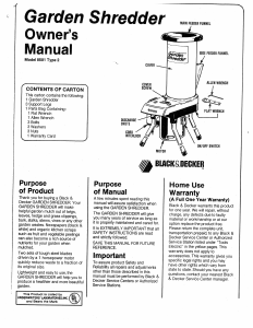 Manual Black and Decker 8501 Garden Shredder