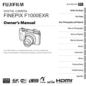 Handleiding Fujifilm FinePix F1000EXR Digitale camera