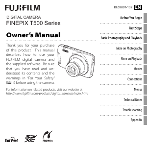 Handleiding Fujifilm FinePix T500 Digitale camera