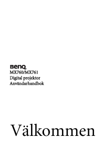 Bruksanvisning BenQ MX760 Projektor