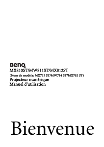Mode d’emploi BenQ MX810ST Projecteur