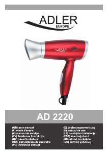 Manual Adler AD 2220 Secador de cabelo