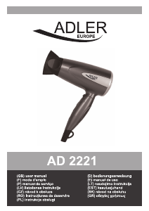 Manual de uso Adler AD 2221 Secador de pelo