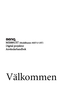 Bruksanvisning BenQ MX880UST Projektor