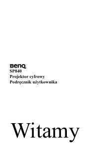 Instrukcja BenQ SP840 Projektor