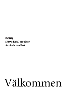 Bruksanvisning BenQ SP890 Projektor