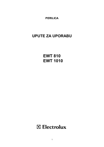 Priručnik Electrolux EWT1010 Stroj za pranje rublja
