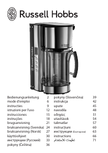 Kullanım kılavuzu Russell Hobbs 19650-56 Black Glass Kahve makinesi