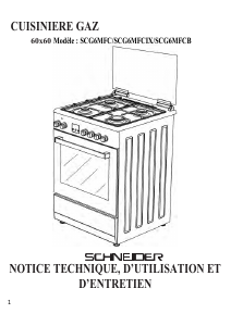 Mode d’emploi Schneider SCG6MFC Cuisinière