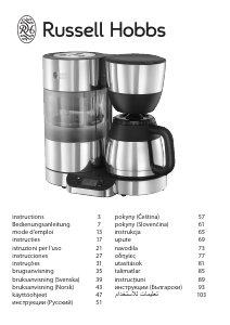 Kullanım kılavuzu Russell Hobbs 20771-56 Clarity Kahve makinesi