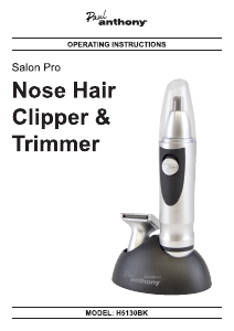 Manual Paul Anthony H5130BK Salon Pro Nose Hair Trimmer