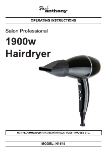 Handleiding Paul Anthony H1519 Salon Professional Haardroger