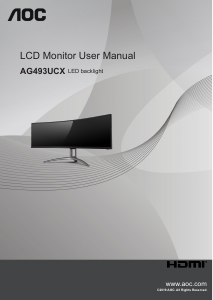 Manual AOC AG493UCX LCD Monitor
