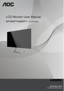 Manual AOC Q27T1 LCD Monitor