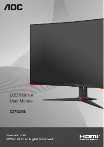 Manual AOC C27G2AE/BK LCD Monitor
