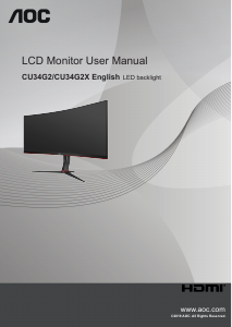 Handleiding AOC CU34G2X/BK LCD monitor