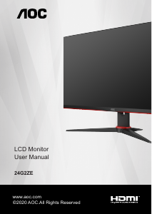Handleiding AOC 24G2ZE/BK LCD monitor