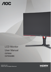 Manual AOC C27G3U/BK LCD Monitor
