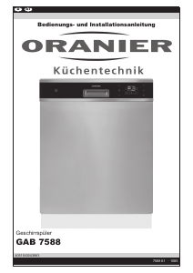 Bedienungsanleitung Oranier GAB 7588 Geschirrspüler