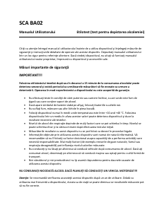 Manual Sencor SCA BA02 Alcooltest