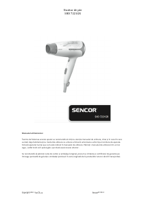 Manual Sencor SHD 7221GR Uscător de păr