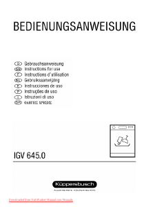 Bedienungsanleitung Küppersbusch IGV 645.0 Geschirrspüler