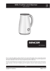 Manual Sencor SMF 2020WH Milk Frother