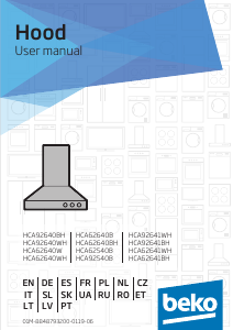 Руководство BEKO HCA92641BH Кухонная вытяжка