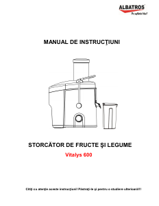 Manual Albatros Vitalys 600 Storcator