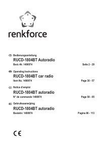 Mode d’emploi Renkforce RUCD-1804BT Autoradio