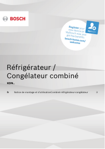 Mode d’emploi Bosch KDN55NLFB Réfrigérateur combiné