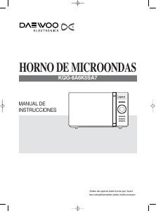 Manual de uso Daewoo KOG-8A6K Microondas