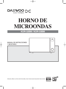 Manual de uso Daewoo KOR-32BM Microondas