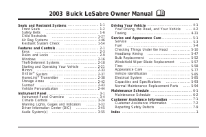 Handleiding Buick LeSabre (2003)